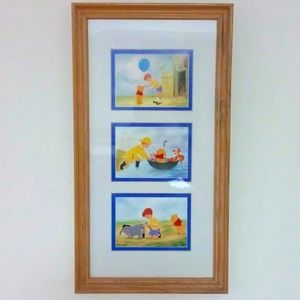 Walt Disney Framed Art Print Winnie The Pooh Presents Residents 100 Acre Woods